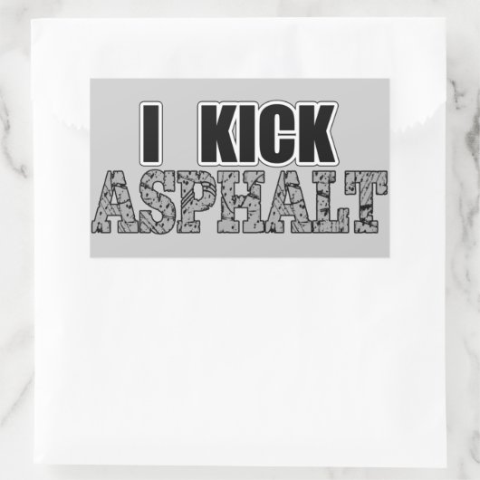 I Kick Asphalt Rechteckiger Aufkleber (Tasche)