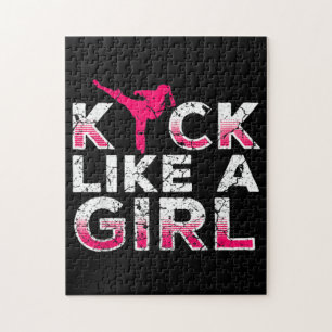 I Kick Like A Girl Karate Kickboxing Puzzle