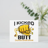 I Kicked Hintern Children Cancour Survivor Postkarte (Stehend Vorderseite)