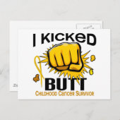 I Kicked Hintern Children Cancour Survivor Postkarte (Vorne/Hinten)