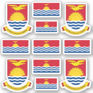 I-Kiribati Staat Symbole / Wappen und Flagge S Aufkleber