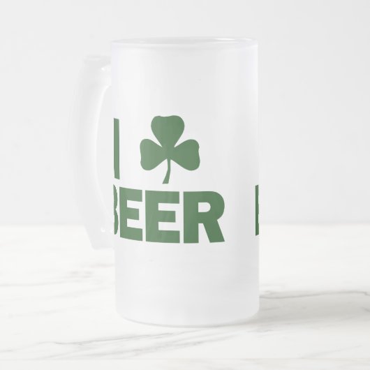 I Kleeblatt-Bier Mattglas Bierglas (Vorderseite Links)