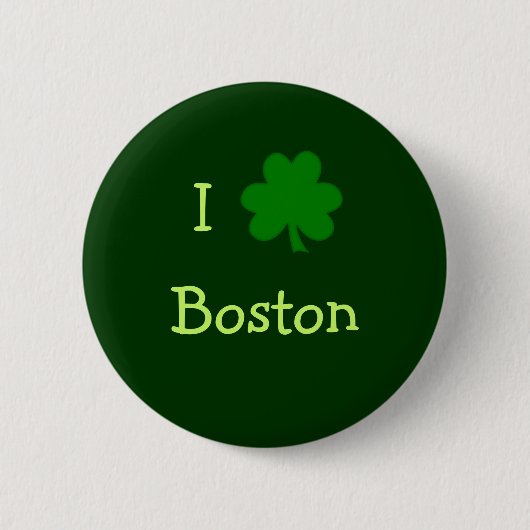 I Kleeblatt Boston Green St Patricks Day Button (Vorderseite)
