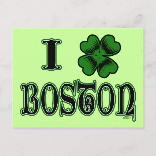 I Kleeblatt Boston Postcard Postkarte (Vorderseite)