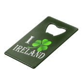 I Kleeblatt Ireland wt bocnt Geldbeutel Flaschenöffner (Vorderseite Schrägansicht)