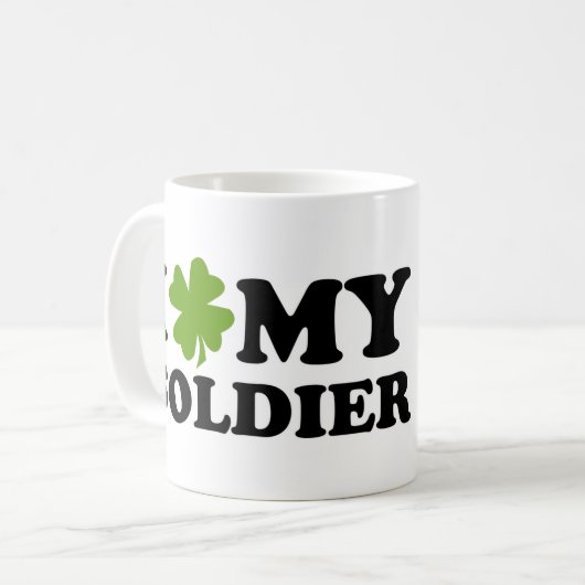 I (Kleeblatt) Mein Soldat Kaffeetasse (Vorderseite Links)