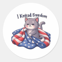 I Knead Freedom - Funny Patriotic Cat Sticker
