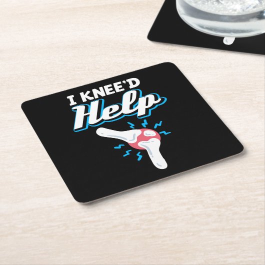 I Kneed Help Knee Replacement Operation Joint New Rechteckiger Pappuntersetzer (angewinkelt)