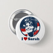 I Knopf Liebe-Sarahs Palin Button (Vorne & Hinten)