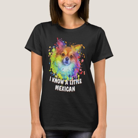 I Know a Little Mexican Funny Chihuahua Humor Chiw T-Shirt (Vorderseite)