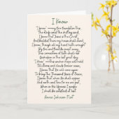 "I Know" Annie Johnson Flint Poetry Grußkarte Karte (Gelbe Blume)