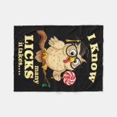 I Know How Many Licks It Takes Funny Owl Lollip Jo Fleecedecke (Vorderseite (Horizontal))