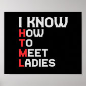 I Know HTML How To Meet Ladies Funny Coding Lover Poster (Vorne)