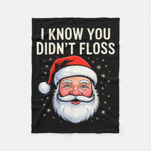 I Know You Didn't Floss Dental Hygienist Xmas Retr Fleecedecke (Vorderseite)