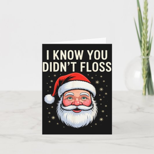 I Know You Didn't Floss Dental Hygienist Xmas Retr Karte (Vorderseite)