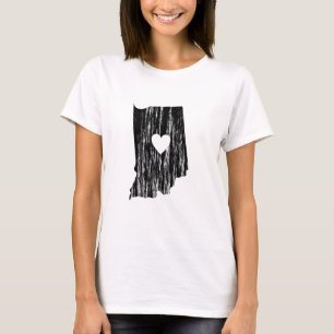 I Kontur-Staats-Liebe Herz-Indianas Grunge T-Shirt
