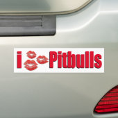 I küsst Liebe Pitbull Hunde, Lippenstift Autoaufkleber (Auf Auto)