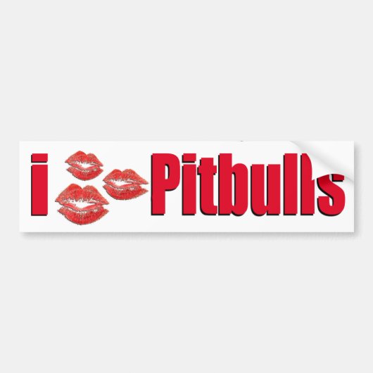 I küsst Liebe Pitbull Hunde, Lippenstift Autoaufkleber (Vorne)