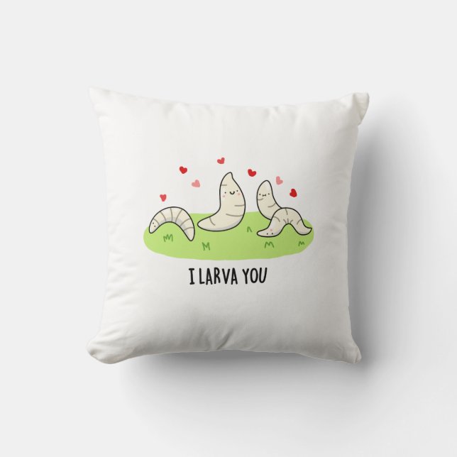 I Larvae You Funny Larvae Liebe Puff Kissen (Vorderseite)
