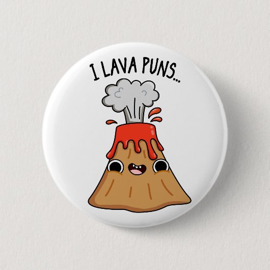 I Lava Puns Funny Geology Volcano Pun Button (Vorderseite)