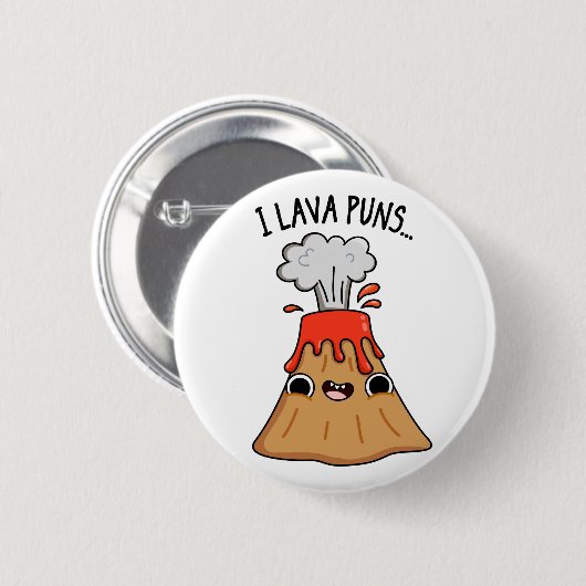 I Lava Puns Funny Geology Volcano Pun Button (Vorne & Hinten)