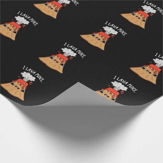 I Lava Puns Funny Geology Volcano Pun Dark BG Geschenkpapier (Ecke)