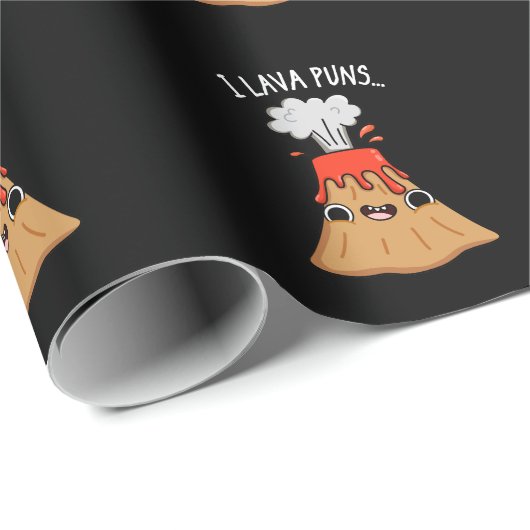 I Lava Puns Funny Geology Volcano Pun Dark BG Geschenkpapier (Rolleneckpunkt)