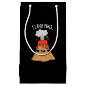 I Lava Puns Funny Geology Volcano Pun Dark BG Kleine Geschenktüte (Vorderseite)