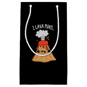 I Lava Puns Funny Geology Volcano Pun Dark BG Kleine Geschenktüte