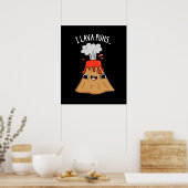 I Lava Puns Funny Geology Volcano Pun Dark BG Poster (Küche)