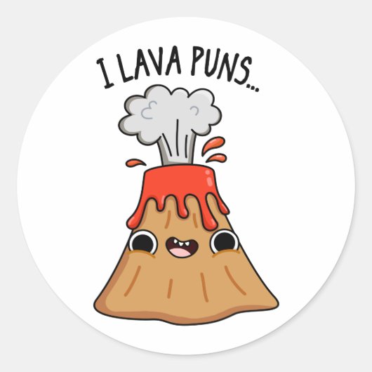I Lava Puns Funny Geology Volcano Pun Runder Aufkleber (Vorderseite)