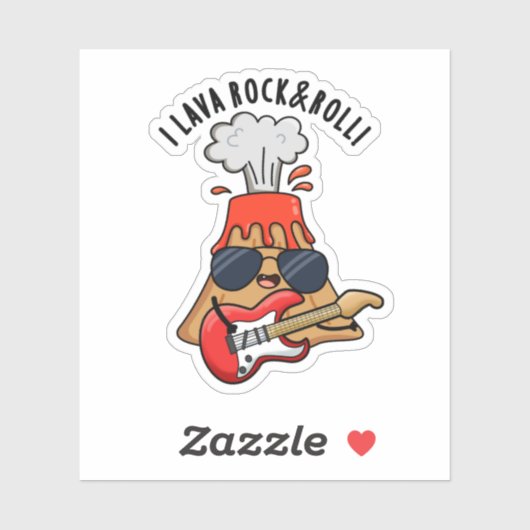 I Lava Rock and Roll Funny Volcano Pub Aufkleber (Blatt)