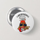 I Lava Rock and Roll Funny Volcano Pub Button (Vorne & Hinten)