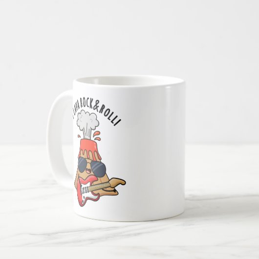 I Lava Rock and Roll Funny Volcano Pub Kaffeetasse (Vorderseite Links)