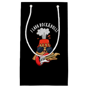 I Lava Rock and Roll Funny Volcano Pun Dark BG Kleine Geschenktüte
