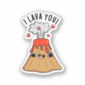 I Lava You Funny Volcano Pun Aufkleber (Vorderseite)