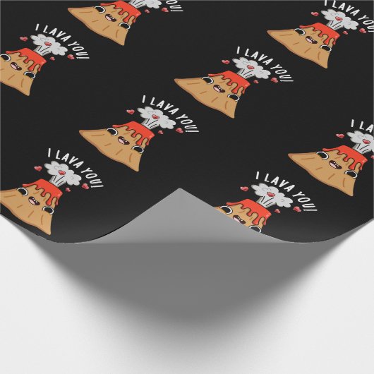 I Lava You Funny Volcano Pun Dark BG Geschenkpapier (Ecke)