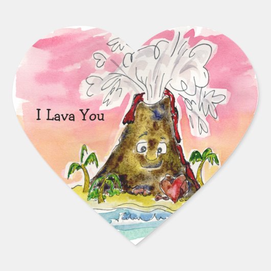 I Lava You Herz-Aufkleber (Vorderseite)