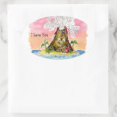 I Lava You Ovaler Aufkleber (Tasche)