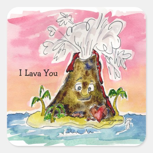 I Lava You Quadratischer Aufkleber (Vorderseite)