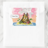 I Lava You Rechteckiger Aufkleber (Tasche)