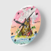 I Lava You Runde Wanduhr (Winkel)