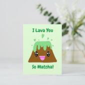 I Lava You So Matcha Kawaii Green Tee Liebe Dankeskarte (Stehend Vorderseite)