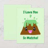 I Lava You So Matcha Kawaii Green Tee Liebe Dankeskarte (Vorne/Hinten)