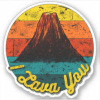 I Lava You Volcano Distressed Retro Sunset Liebe