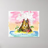 I Lava You Volcano Stretched Leinwand (Vorderseite)