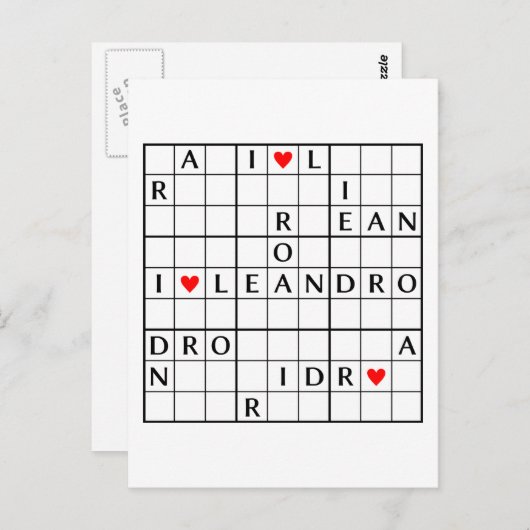 I ♥ LEANDRO POSTKARTE (Vorne/Hinten)