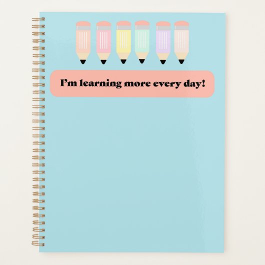 I Learn More Every Day!" Notebook Cover - Inspirin Planer (Vorderseite)