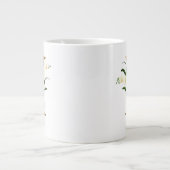 I Letter Gold Monogram | Weiße Orchideen Jumbo-Tasse (Vorderseite)