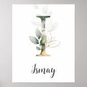 I Letter Monogram Greenerity Kinderzimmer Name Wal Poster (Vorne)
